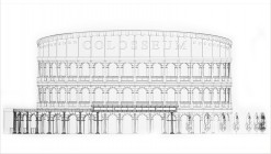 Architectural drawing of the Colosseum at Ceasars Palace Las Vegas